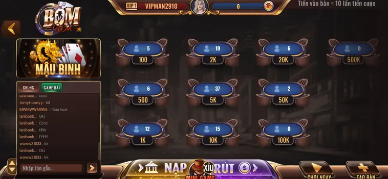 Mậu Binh Tại BomWin Sảnh Cược Đỉnh Cao Cho Cộng Đồng Game Thủ Đam Mê Sắp Xếp