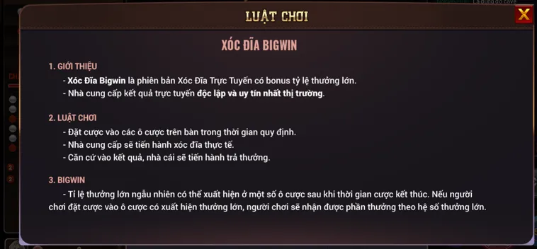 Xóc Đĩa BigWin Tại BomWin Sảnh Cược Đỉnh Cao Cho Cộng Đồng Game Thủ Đam Mê Số Học